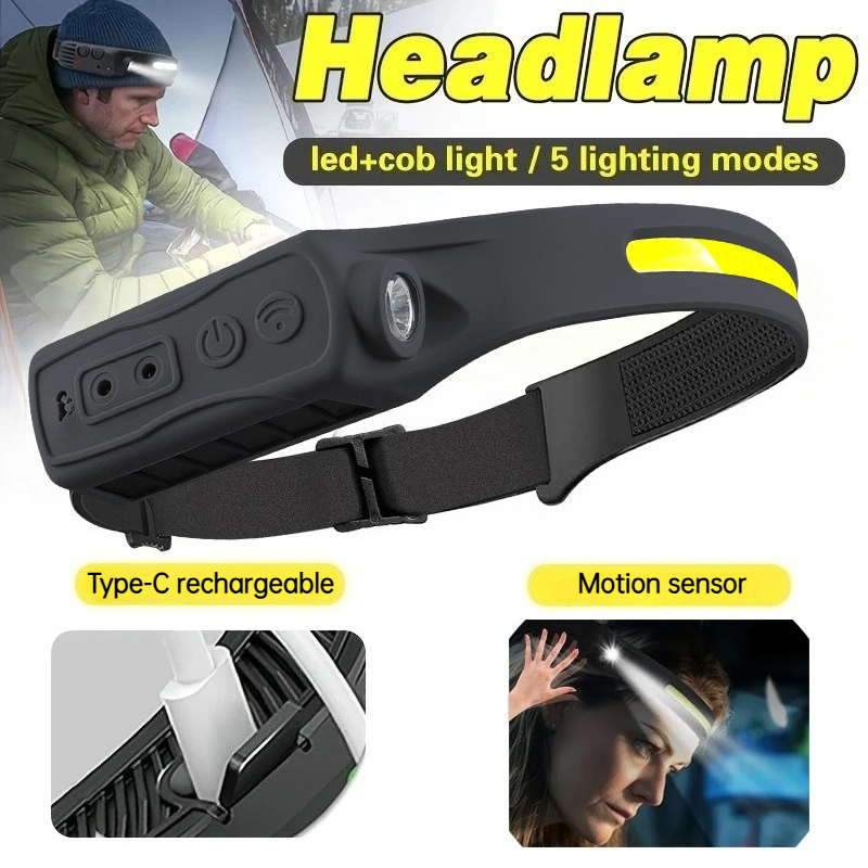 Outdoor Lighting With Sensor - Potente lampada frontale con sensore LED