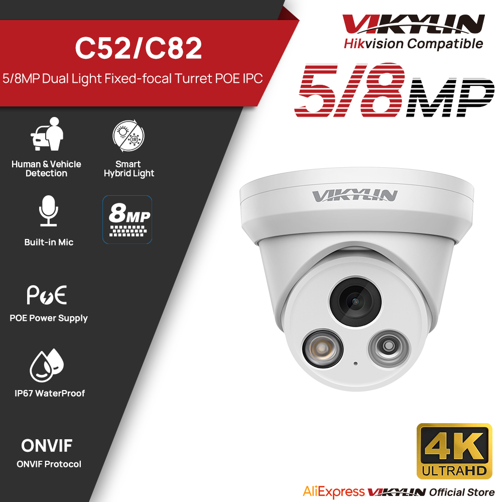 Outdoor Lighting Under Roof - Telecamera IP VIKYLIN 5/8MP 4K con