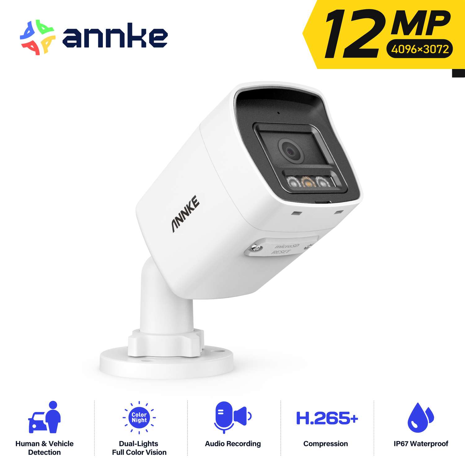 Outdoor Lighting Under Roof - ANNKE Telecamera di Sicurezza PoE da