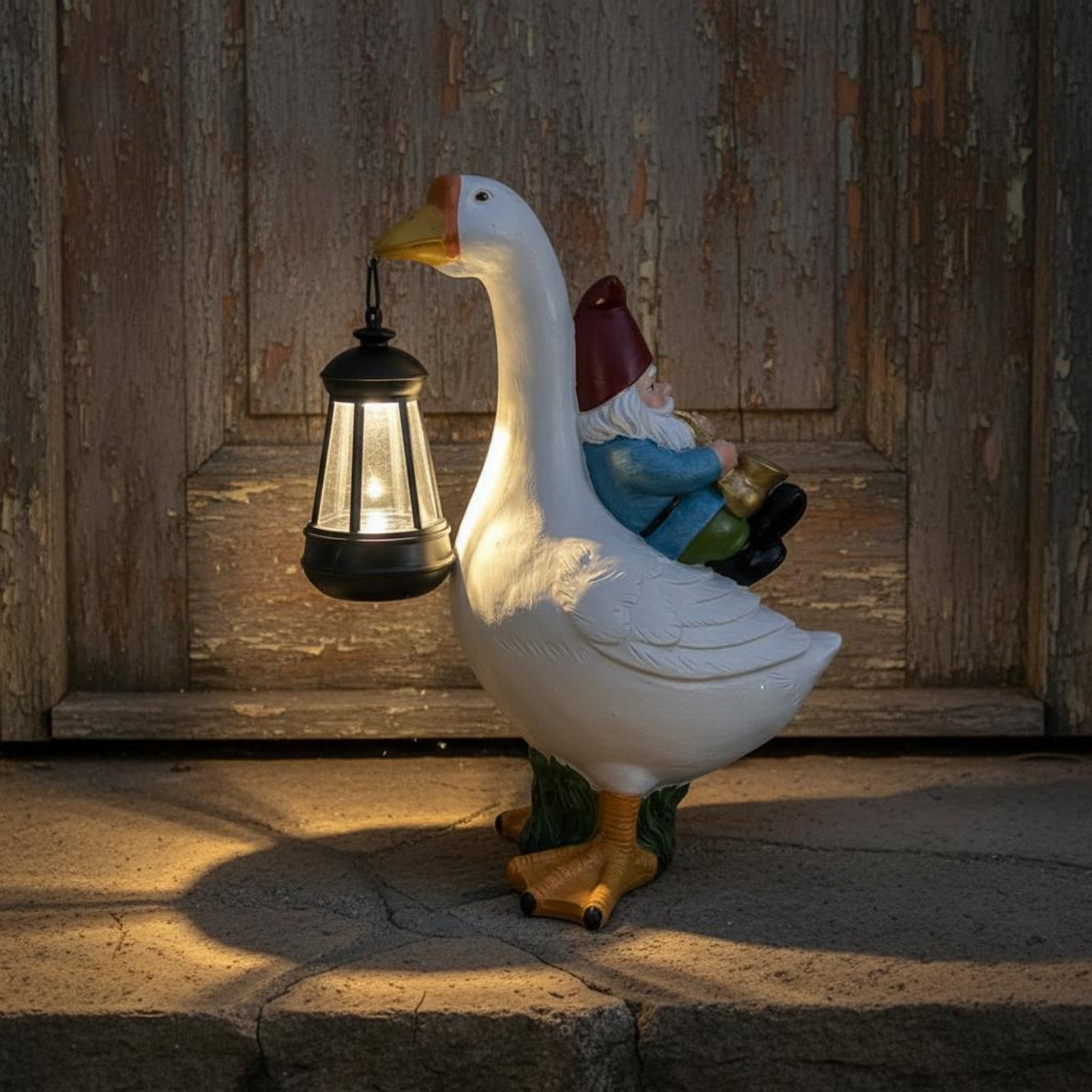 Statua Gnomo a Cavallo di Oca, - Outdoor Lighting Traditional recensione e prezzo