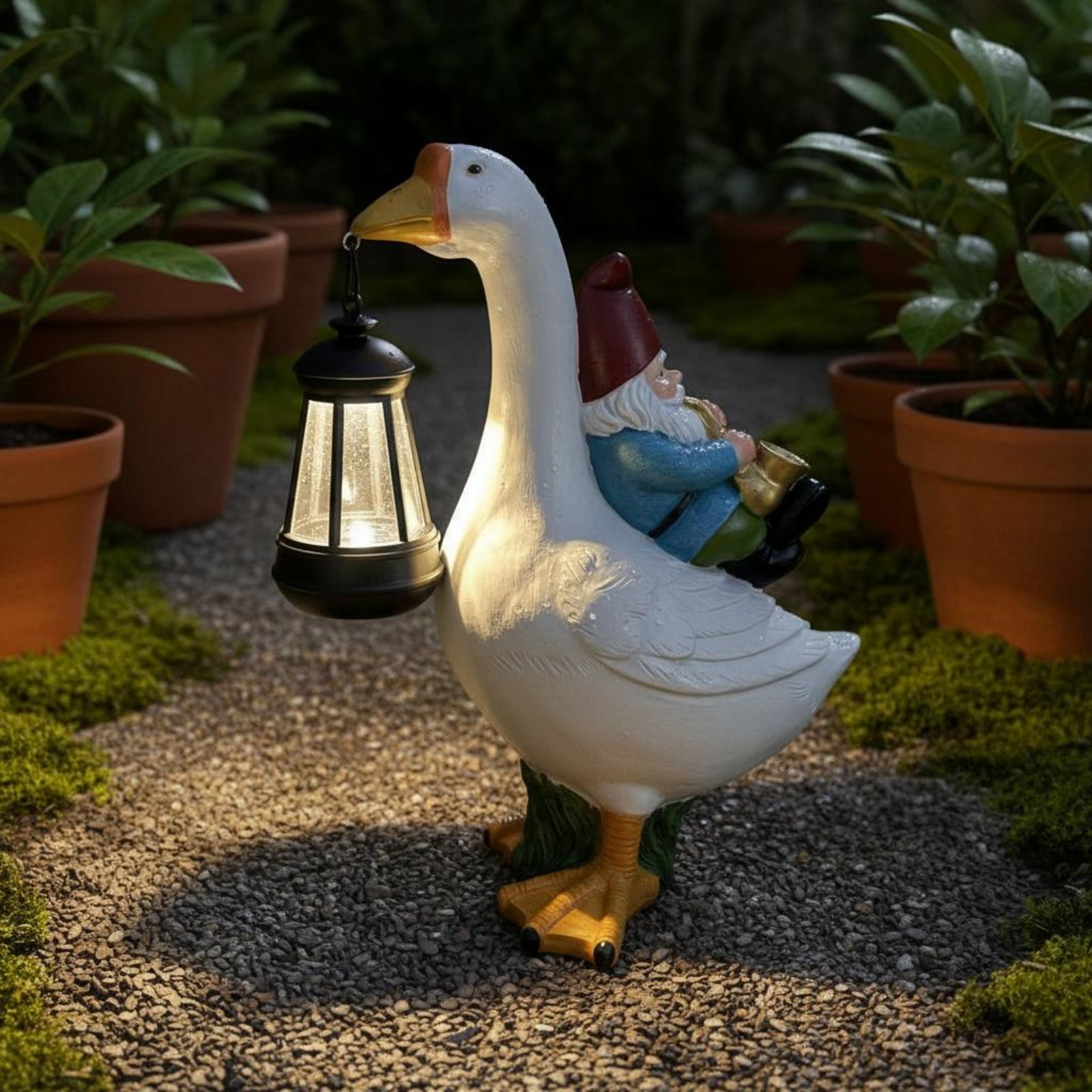 Statua Gnomo a Cavallo di Oca, - Outdoor Lighting Traditional recensione e prezzo
